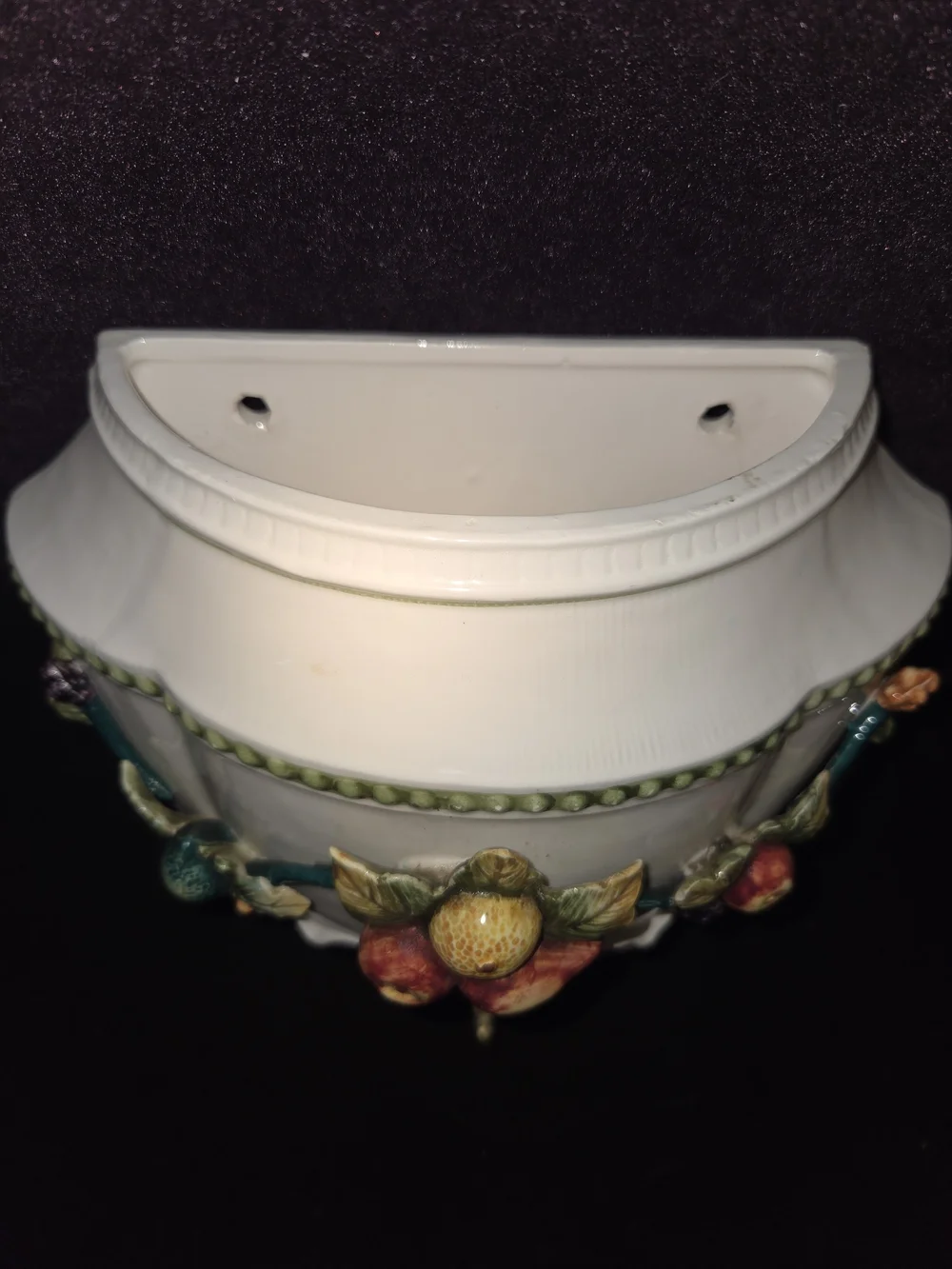 Vintage Andrea by Sadek Ceramic Wall Fountain Lavabo Fruit Lattice Spigot Japan